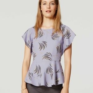 Light Purple Peplum Top LOFT